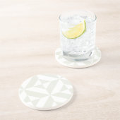 Bleek grijs geometrisch decoderpatroon zandsteen onderzetter (Zijkant)