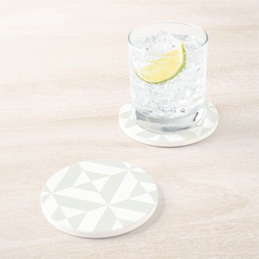 Bleek grijs geometrisch decoderpatroon zandsteen onderzetter (Zijkant)