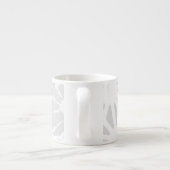 Bleek grijs geometrisch patroon espresso kop (Achterkant)