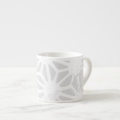 Bleek grijs geometrisch patroon espresso kop (Voorkant rechts)