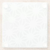 Bleek grijs geometrisch patroon glazen onderzetter (Achterkant)