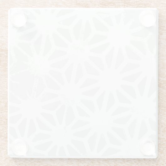 Bleek grijs geometrisch patroon glazen onderzetter (Achterkant)