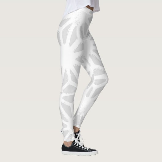 Bleek grijs geometrisch patroon leggings (Rechts)