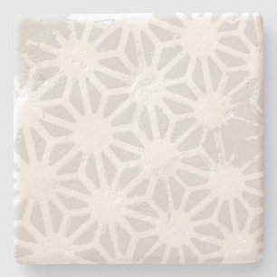 Bleek grijs geometrisch patroon stenen onderzetter