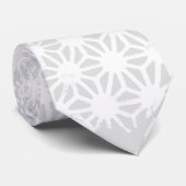 Bleek grijs geometrisch patroon stropdas (Opgerold)