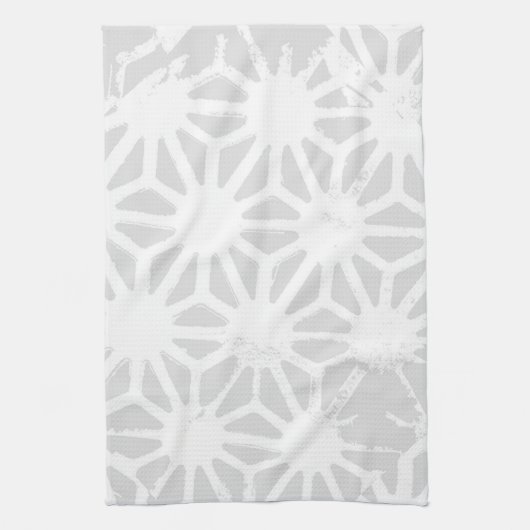 Bleek grijs geometrisch patroon theedoek (Verticaal)