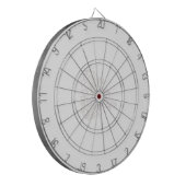 Bleek grijs, melkwit, bloemontwerp dartbord (Voorkant Links)