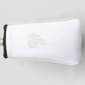 Bleek grijs, melkwit, bloemontwerp golfheadcover (Voorkant)