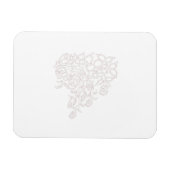 Bleek grijs, melkwit, bloemontwerp magneet (Horizontaal)