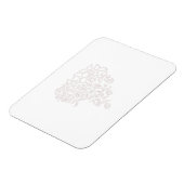 Bleek grijs, melkwit, bloemontwerp magneet (Linkerzijde)