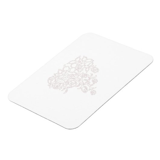 Bleek grijs, melkwit, bloemontwerp magneet (Linkerzijde)