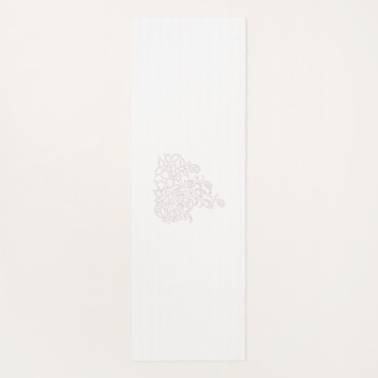 Bleek grijs, melkwit, bloemontwerp yogamat (Achterkant)