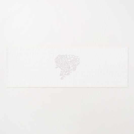 Bleek grijs, melkwit, bloemontwerp yogamat (Voorkant (horizontaal))