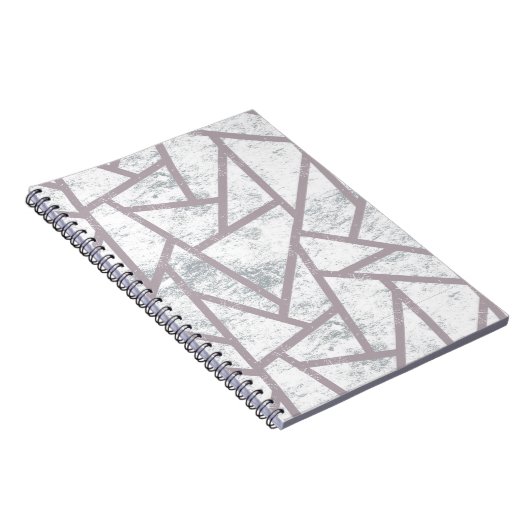 Bleek grijs mozaïekpatroon notitieboek (Rechterzijde)
