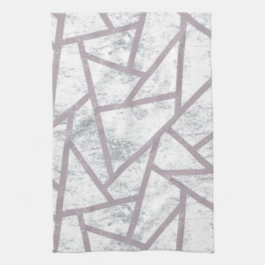 Bleek grijs mozaïekpatroon theedoek (Verticaal)