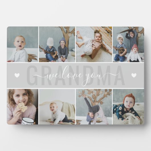 Bleek grijs We houden van je kleinmafotocollage Fotoplaat (voorkant)