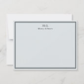 Bleek grijs zwart monogrammen notitiekaartje (Voorkant)