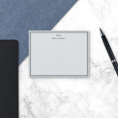 Bleek grijs zwart monogrammen notitiekaartje