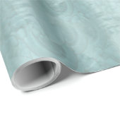 Bleek grijsgroen/lichtblauw zijdeachtig afvoerpatr cadeaupapier (Rol Hoek)