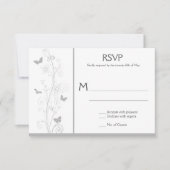 Bleek Grijze Vlinders  Bloemen Swirls RSVP (Voorkant)