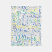 Bleek grijze vlootswand met herhaalde naam fleece deken (Voorkant)