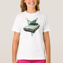 Bleek groen 1961 Pontiac Ventura in frontal3/4 uit T-shirt