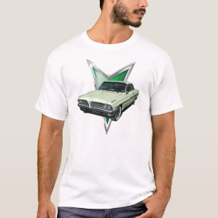 Bleek groen 1961 Pontiac Ventura in frontal3/4 uit T-shirt