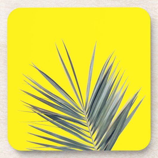 Bleek groen blad bier onderzetter (Voorkant)