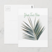 Bleek groen blad briefkaart (Voorkant / Achterkant)