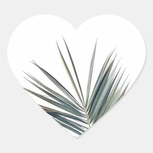Bleek groen blad hart sticker (Voorkant)