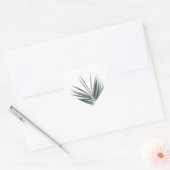 Bleek groen blad hart sticker (Envelop)