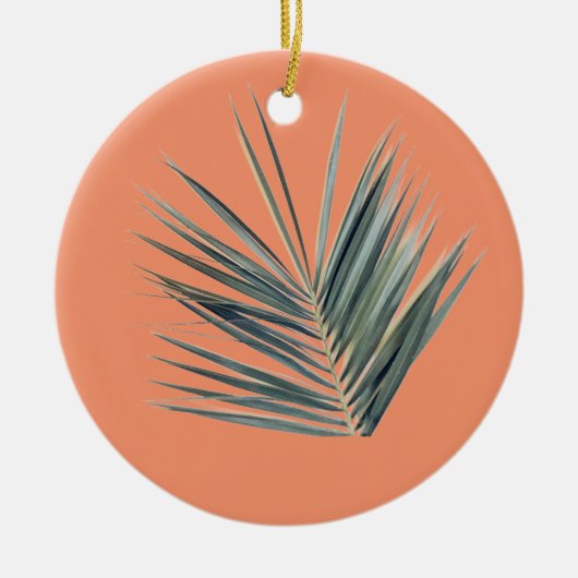 Bleek groen blad keramisch ornament (Voorkant)
