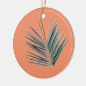 Bleek groen blad keramisch ornament (Links)