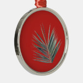 Bleek groen blad metalen ornament (Rechts)