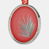 Bleek groen blad metalen ornament (Links)