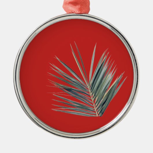 Bleek groen blad metalen ornament (Voorkant)