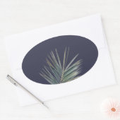 Bleek groen blad ovale sticker (Envelop)