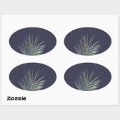 Bleek groen blad ovale sticker (Vel)