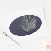 Bleek groen blad ovale sticker (Envelop)