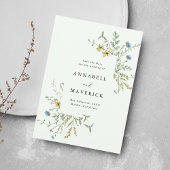 Bleek groen delicate wilde bloem boho bruiloft fot save the date