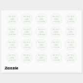 Bleek Groen Eenvoudig Elegant Wedding Ronde Sticker (Vel)