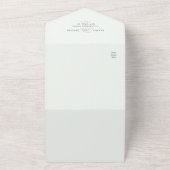 Bleek Groen Elegant Wilde Bloem QR Code Weddenscha All In One Uitnodiging (Buitenkant)