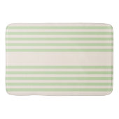 Bleek groen en beige vijf strepenpatroon badmat (Voorkant)