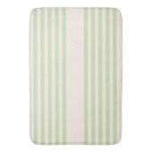Bleek groen en beige vijf strepenpatroon badmat (Voorkant Verticaal)