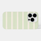 Bleek groen en beige vijf strepenpatroon iPhone hoesje (Achterkant horizontaal)
