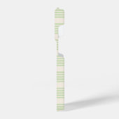 Bleek groen en beige vijf strepenpatroon iPhone hoesje (Linkerkant)