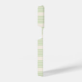 Bleek groen en beige vijf strepenpatroon iPhone hoesje (Rechterkant)