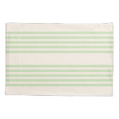 Bleek groen en beige vijf strepenpatroon kussensloop (Achterkant)
