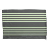 Bleek groen en beige vijf strepenpatroon kussensloop (Voorkant)