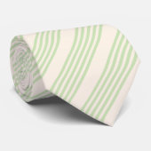 Bleek groen en beige vijf strepenpatroon stropdas (Opgerold)